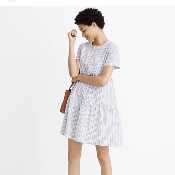 Madewell Tiered Linen Dress - Picture 1 of 6